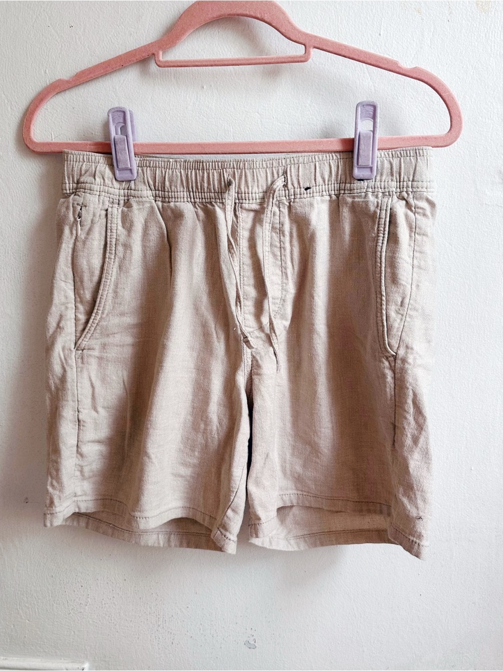 Hollister epic flex jogger shorts women’s small cream beige drawstring summer